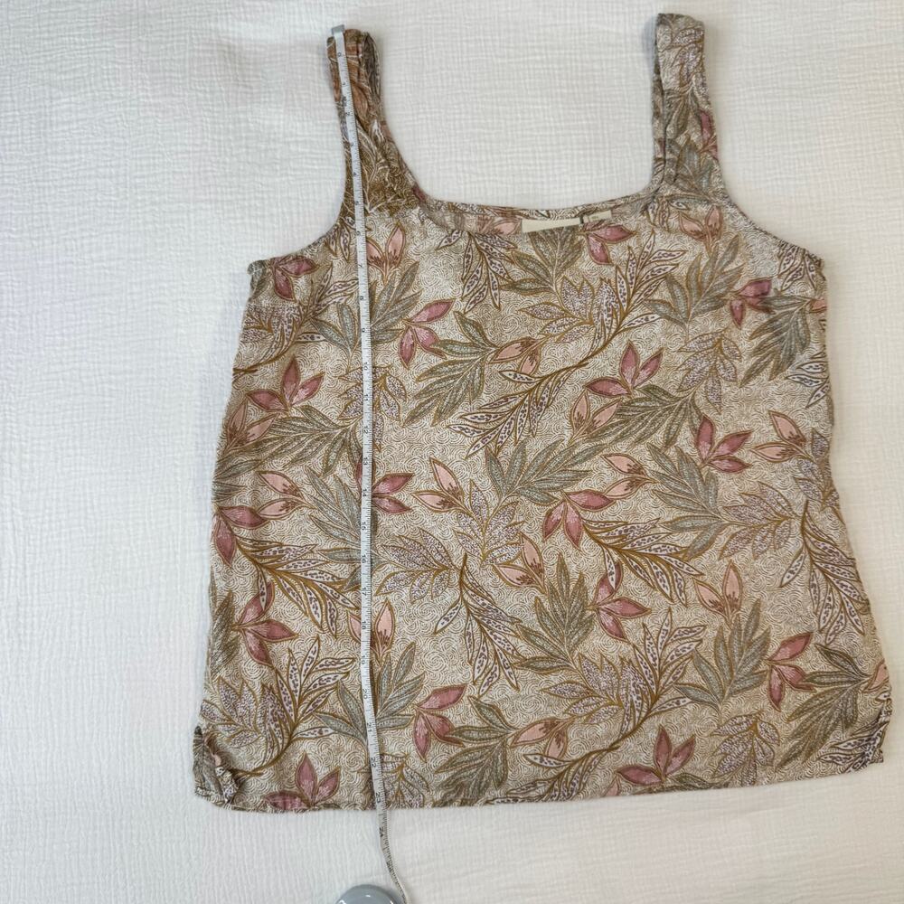 Cynthia Rowley Linen Tank Top Botanical Print Boho Large Poetcore Cruise Resort - Picture 8 of 10